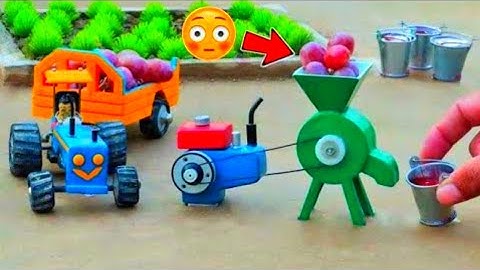 diy tractor mini grapes juice machine science project | diy tractor ploughing ||  @H1farming​