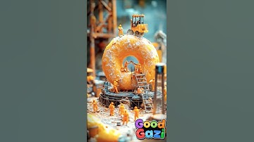 Tiny Workers Build a Giant Donut 🍩#ai   #tinyworkers #foodart  #MiniatureWorld #TinyPeople #shorts