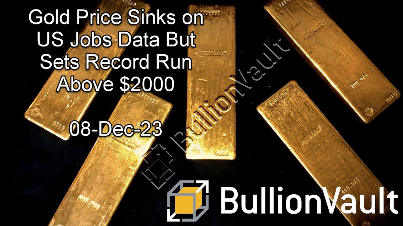 Gold Price Sinks on US Jobs Data But Sets Record Run Above $2000 - YouTube