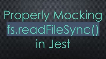 Properly Mocking fs.readFileSync() in Jest