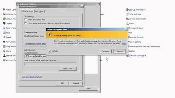 How to Change Windows Indexing Option to index Encrypted Files