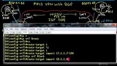 MPLS  Video VPN with BGP ( VRF redistribution, RT  Import,VPNv4  Prefix ) Part 6