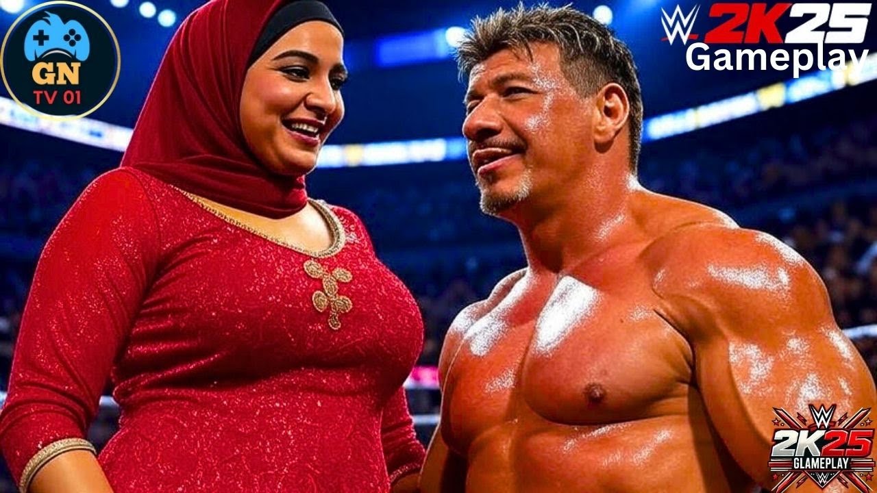 WWE 2K25: Пакистанская женщина-рестлер Лубна против Эдди Герреро — Геймплей межгендерного матча |...