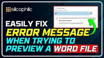 Fix Word Preview Error | "This File Can