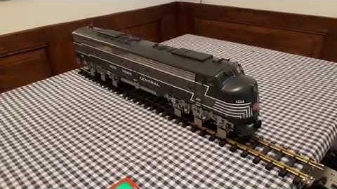 QSI Titan DCC sound decoder in G scale Aristocraft NYC E8 diesel locomotive - 15 mins demo
