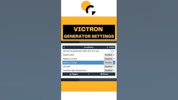 Victron Generator Settings - Battery Voltage and Periodic Run