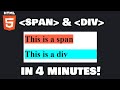 Learn html span  div in 4 minutes 