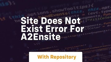 site does not exist error for a2ensite