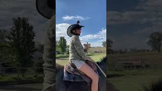 Ellie Morning Ride Muddy Ground GOPROVIEW.Nervous Rider Equestrian Training