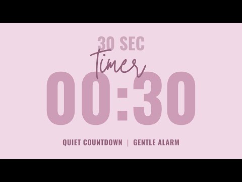 ⌛ 30 Second Quiet Countdown Timer ⏰ Gentle Alarm 💗 Aesthetic Pastel Pink