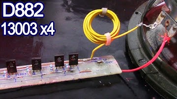 How to make a simple amplifier, using 04 single transistor 13003 making mini amplifier