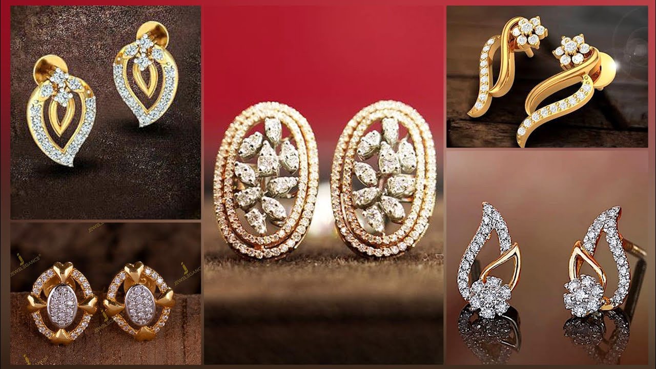 Gold Finish Faux Diamond Earrings Design by VASTRAA Jewellery at Pernia's  Pop Up Shop 2024