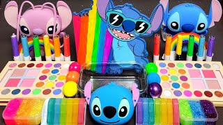 Asmr Raimbow Stitch Slime Mixing Random Into Slime! Satisfying Slime#Asmr#Slime#Satisfying