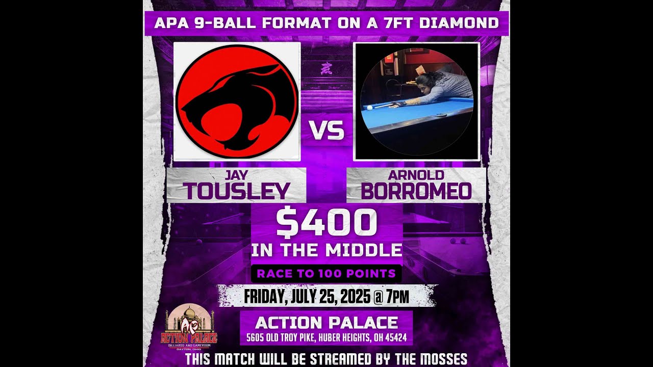 Jay Tousley vs Arnold Borromeo - APA 9-Ball Format 7/25/25