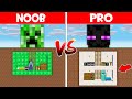 Minecraft NOOB vs PRO: NOOB FOUND HOUSE UNDER CREEPER HEAD BLOCK! UNDERGROUND BASE! (Animation)