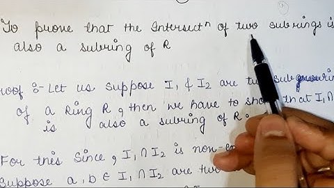 Intersection of two subrings is also a subring of a Ring R #8 // Ring theory