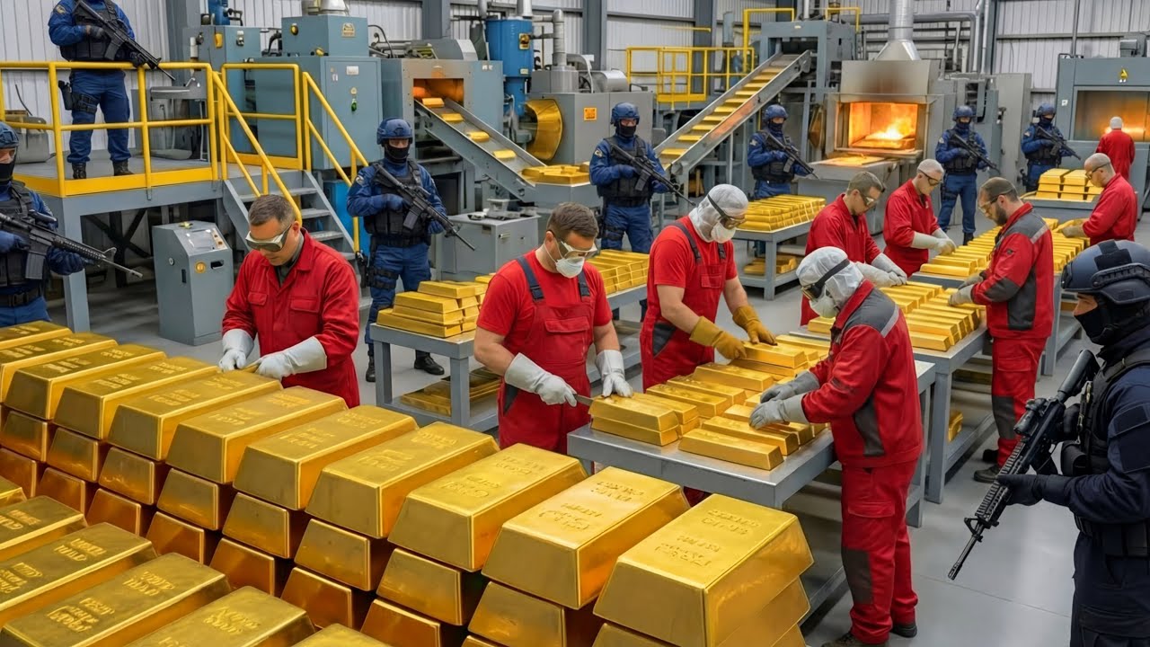 Inside the Gold Refining Plant : How Rock Turns Into Pure 24K Gold Bars (Full Process)