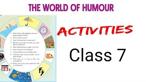 Class 7 The world of humour activities#english #statesyllabus 