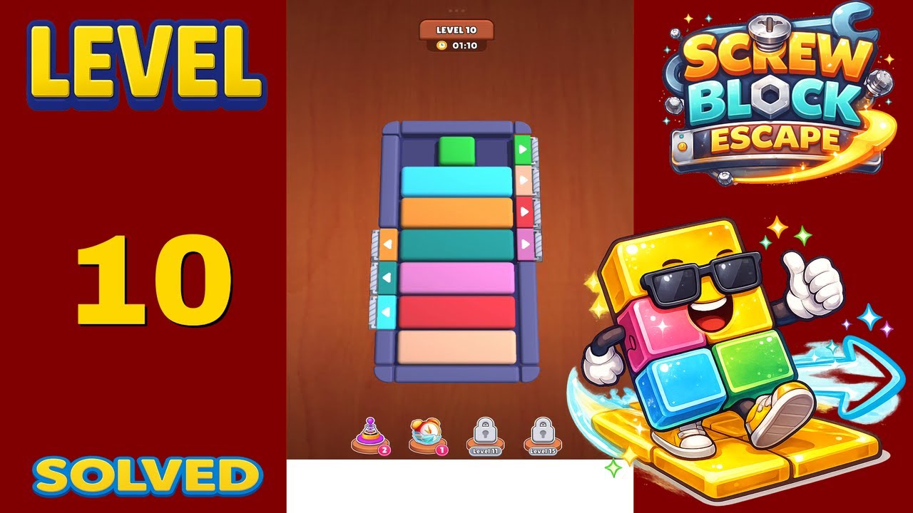 Screw Block Escape – Level 10 | Walkthrough