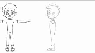 Character in T-pose, initial idea was to have the character