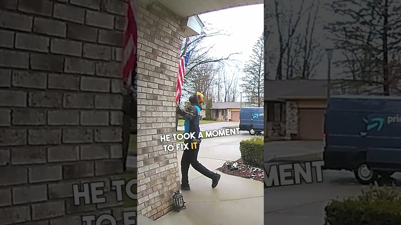 Amazon Driver Noticed Our Flag Was Tangled, So He Fixed It 🫡 ❤️