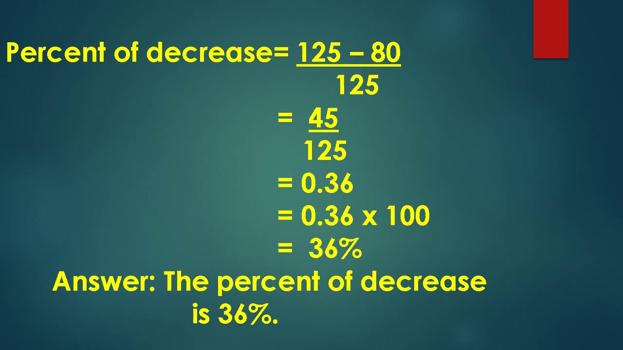 How to find the percent of increase and decrease. - YouTube