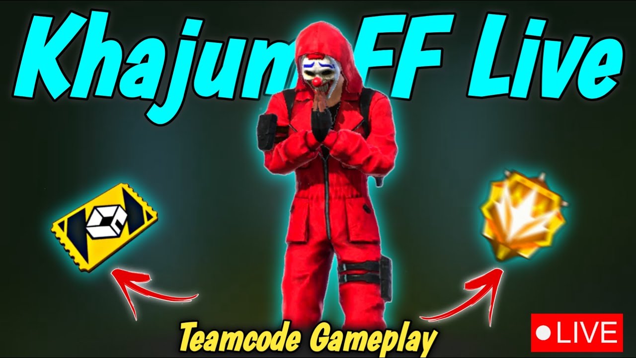 Khajum FF Live Teamcode Gameplay | Free Fire Live | Cs Rank Push ...