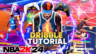 THE #1 ADVANCED DRIBBLE TUTORIAL W/HANDCAM ON NBA2K24! HOW TO GLITCH DRIBBLE WITH 6'5 - 6'9 BUILDS!