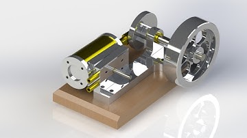 SIMPLE 1 CYLINDER OSCILLATING STEAM ENGINE #solidworks  #letsmakeitcad  #steamengines