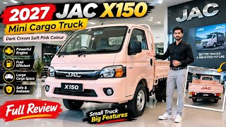 2027 JAC X150 Mini Cargo Truck Review | New Dark Cream Soft Pink Mini Truck Walkaround screenshot 4