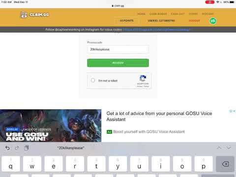 Free Robux Promo Codes For Roblox Claim Gg 2020 Youtube - new codes on claim gg for 20 robux limited time youtube