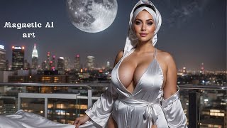 Arabian Beauty Under The Moon: Nighttime Ai Art Magic