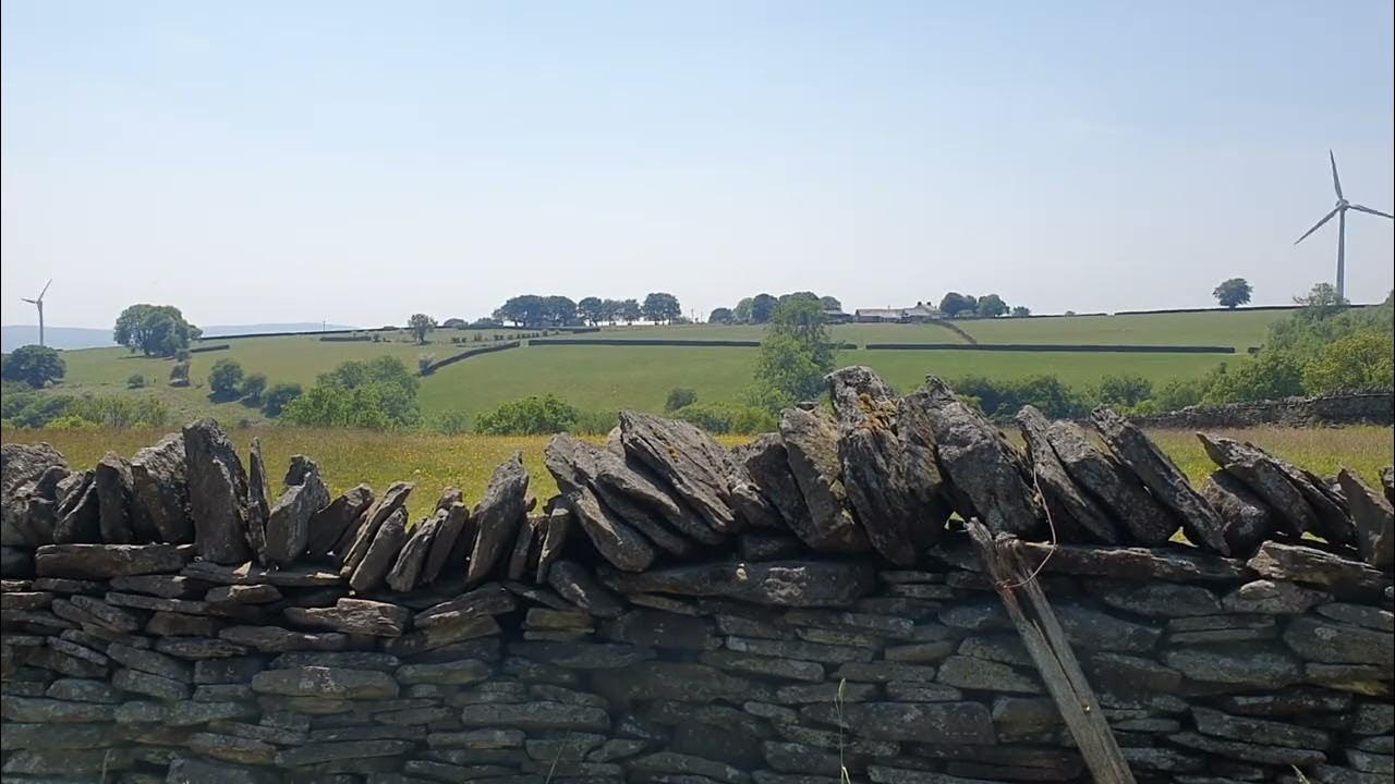 Wind Turbines above Groesfan and Deri viewed from Capel Brithdir,New