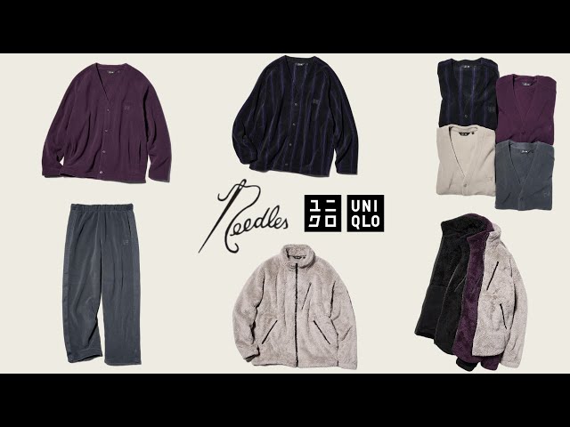 黒紫 ヒザデル Needles 梅*ょ様 ＆ Multicolor Printed Cardigan Oversized Fleece Needles x Uniqlo カー Needles×UNIQLO パンツ