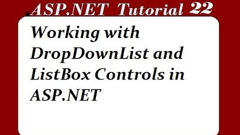 Working with DropDownList and ListBox Controls in ASP.NET