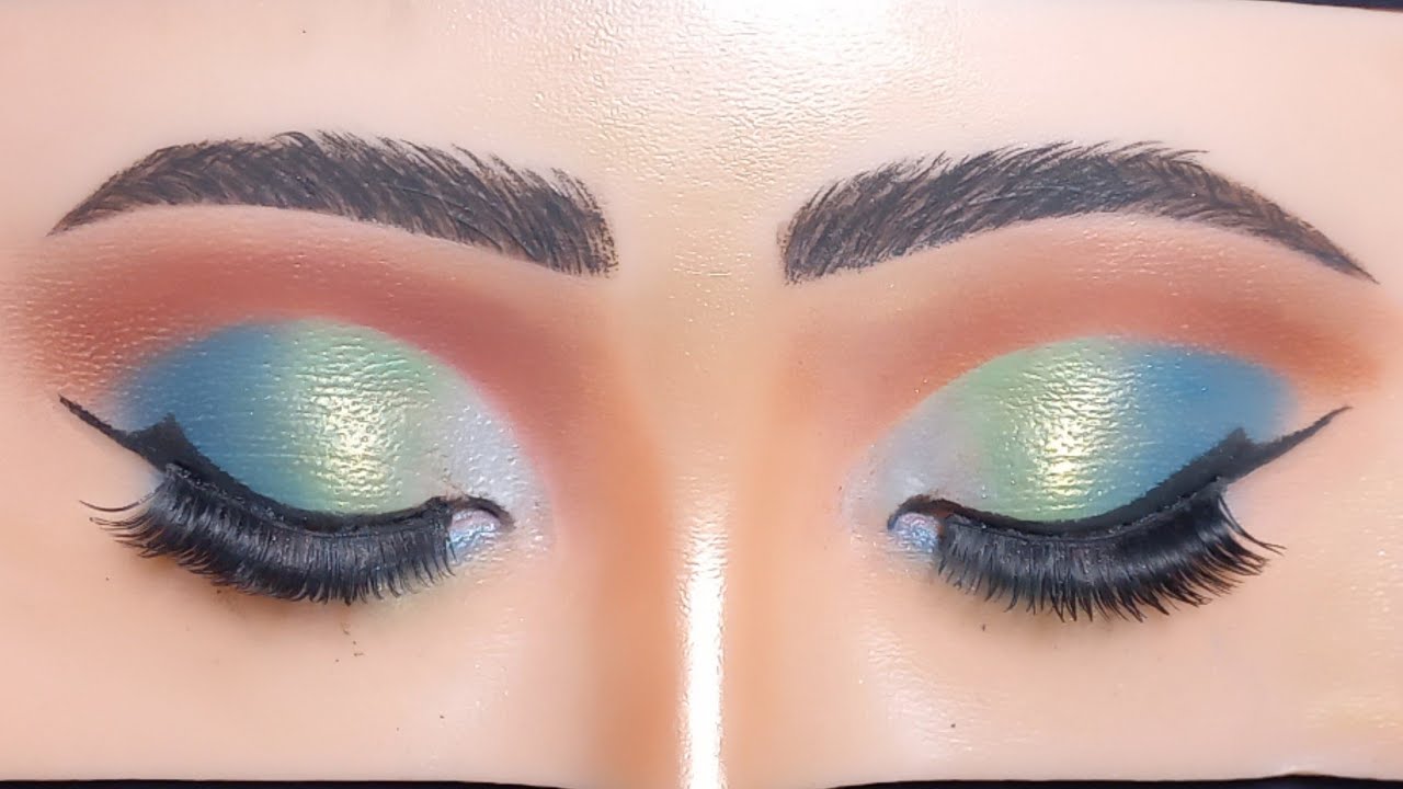 QUICK & EASY blue & green eye makeup tutorial for beginners step by