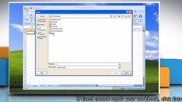 Microsoft® Office Excel : How to recover damaged data using 