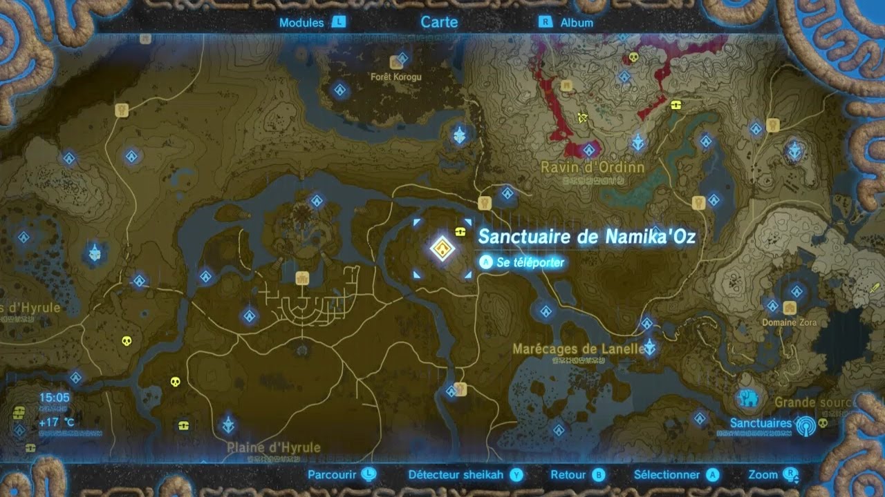 Carte Interactive Carte 120 Sanctuaire Zelda Breath Of The Wild