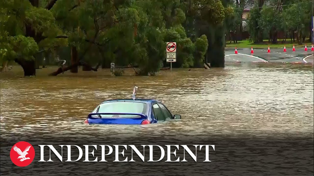 Sydney suburb underwater as residents evacuated after flood - YouTube