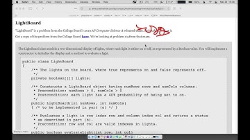 AP Computer Science A, 2019, Problem 4 - LightBoard, Introduction