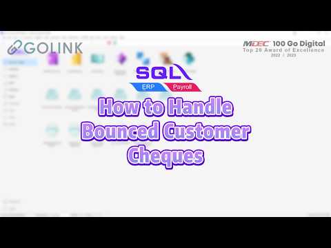 SQL Account | How to Handle Bounced Customer Cheques in SQL Account?