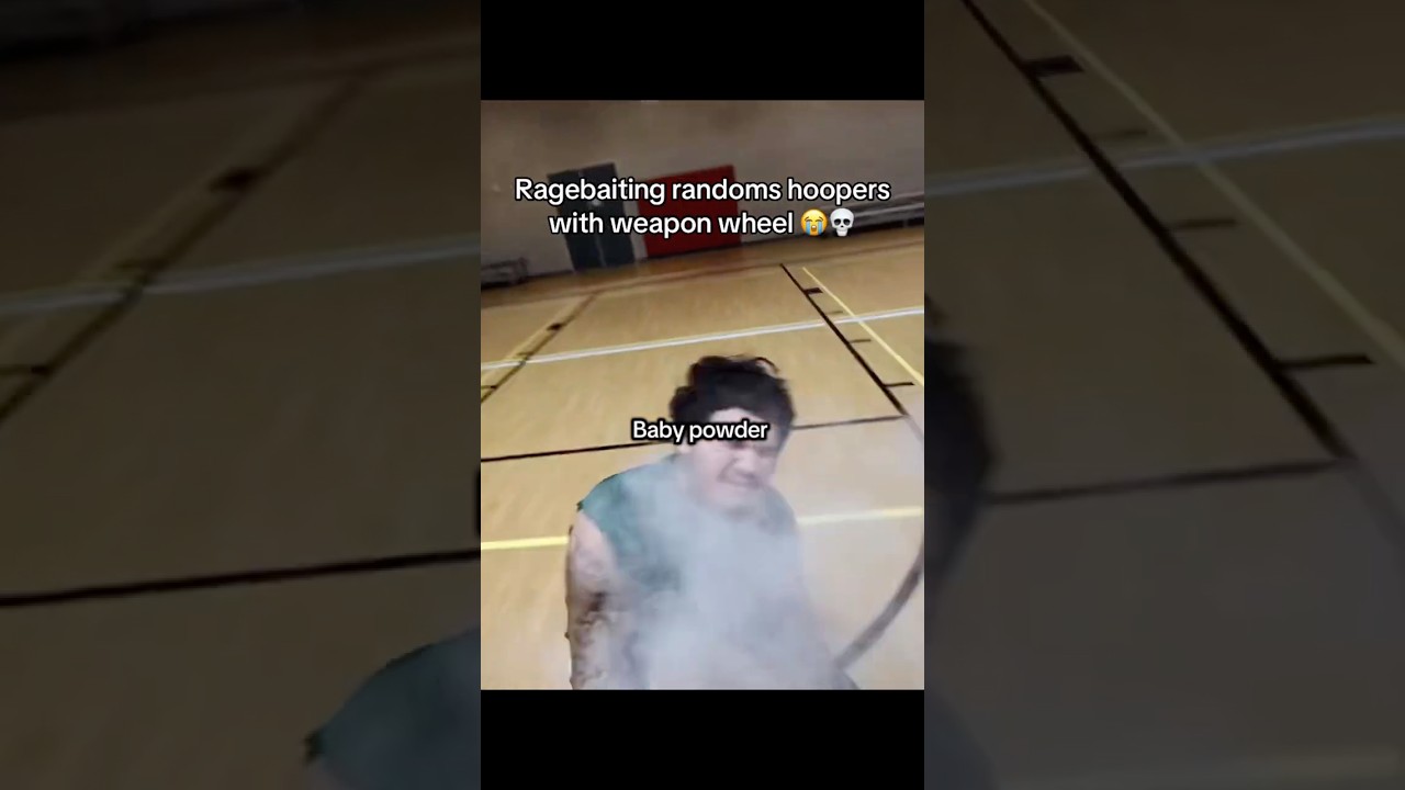 Ragebaiting basketball hooper with weapon wheel Pt.2 #shorts #basketball #sports #viral #hoops