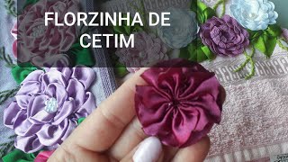 FLORZINHA DE CETIM DELICADA E LINDA.Passo à passo de flor de cetim