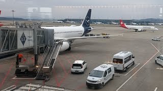 Departure from Zurich on a Lufthansa A320 D-AIZI
