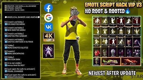 Free Fire Emote Script Hack 🤬 Newest Version GG Update || FF/FF Max Emote Menu Script🔥See By Enemy