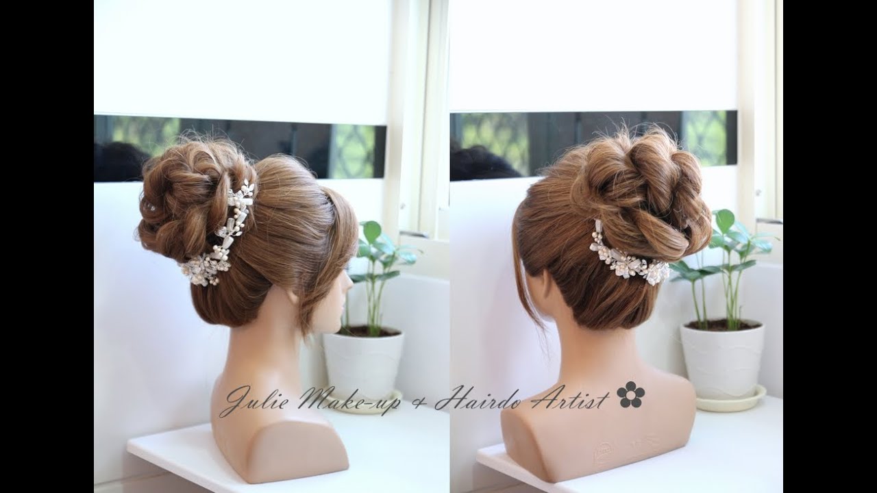 鬆軟輕甜包包頭 綁髮教學 twist high bun tutorial