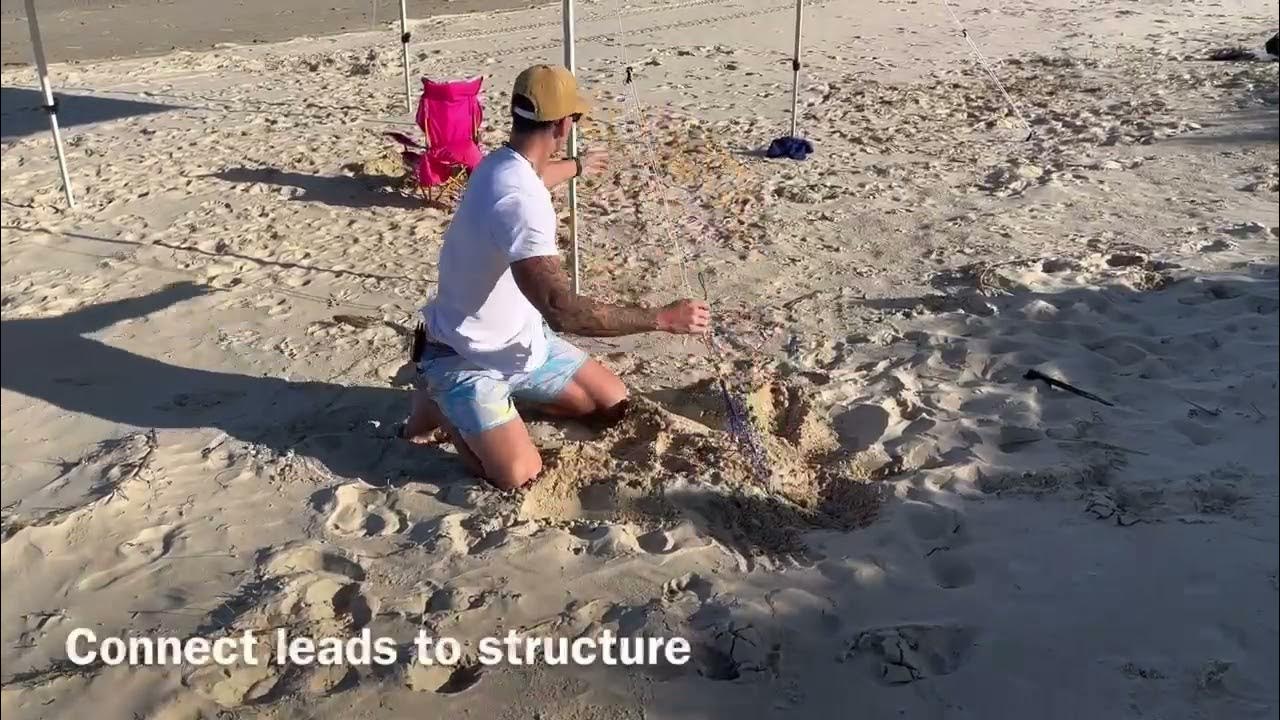 How to secure beach umbrella, beach shelter ,marquis, 4x4 awning in