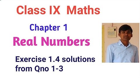 Class IX Maths -;Real Numbers- Exercise 1.4