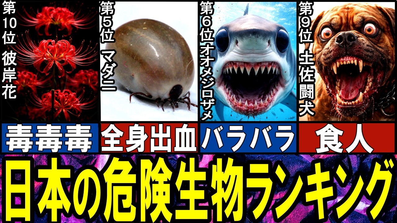【閲覧注意】日本の危険生物 TOP10【ゆっくり解説】【総集編】