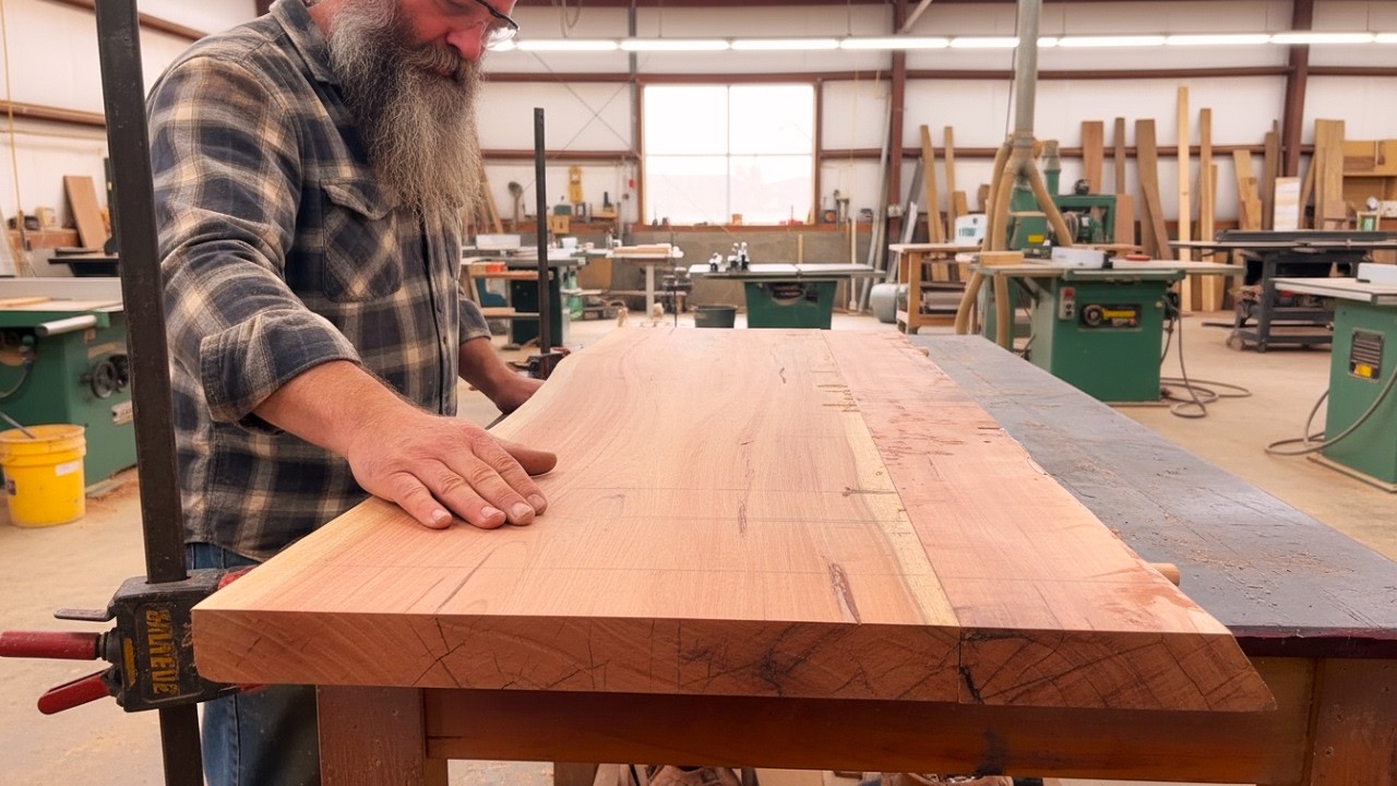 You Don't See This: Look at How He used Redwood to Create this Angel's Bow Table!